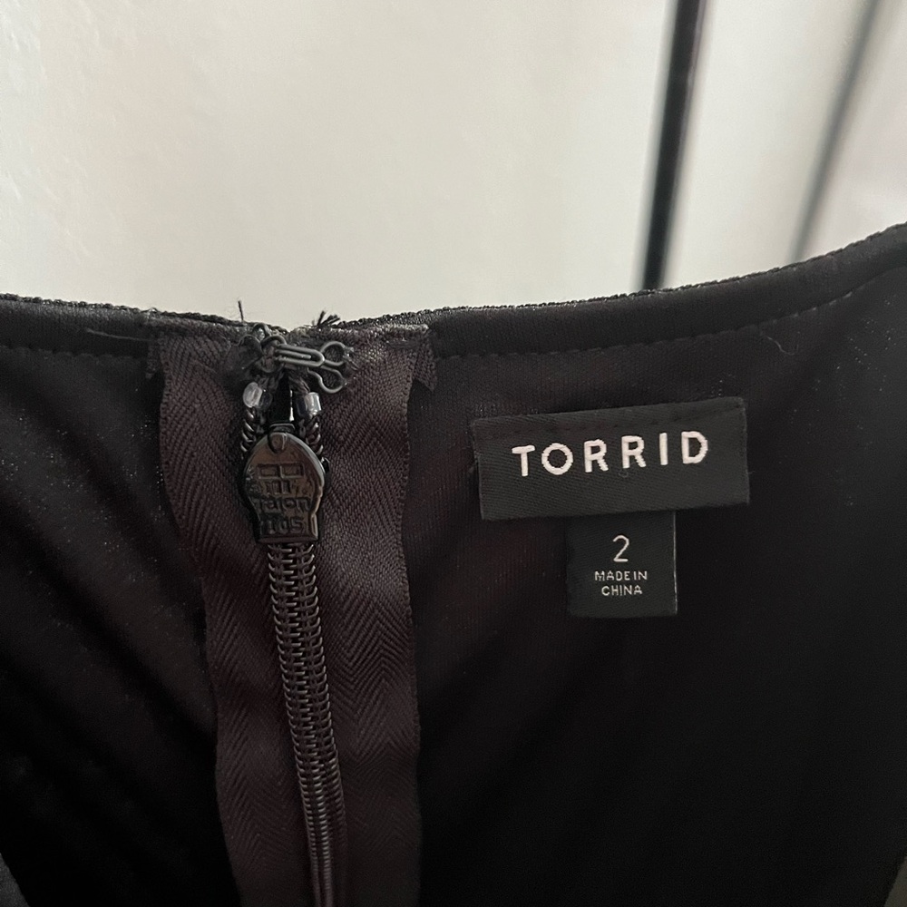 Torrid Black Ruffled Zippered Dress - Picture 2 of 3